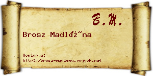Brosz Madléna névjegykártya
